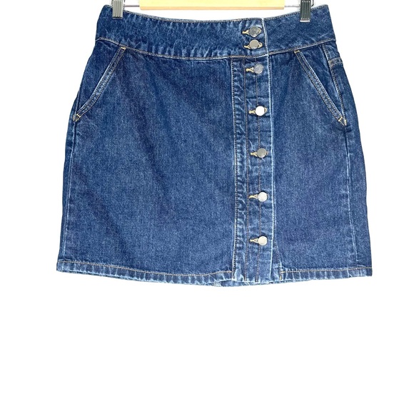 Karen Millen Button Up Denim Mini Skirt